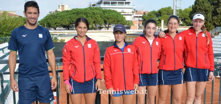 Formazione TC Cagliari: Martin Vassallo Arguello, Barbara Dessolis, Beatrice Zucca, Marcella Dessolis, Nuria Brancaccio, Despina Papamichail (incontro A2 F TC Cagliari-CT Lucca del 23.10.2022) credit Tennisweb.it