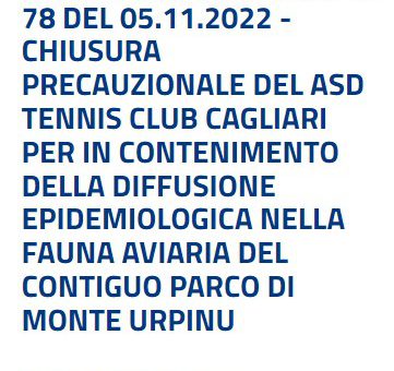 Ordinanza n. 78 2022 Comune Cagliari: chiusura temporanea TC Cagliari