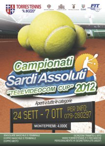 Locandina Campionati Sardi Assoluti Tennis 2012 Torres Tennis Sassari