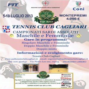 Locandina Campionati Sardi Assoluti Tennis 2013 TC Cagliari