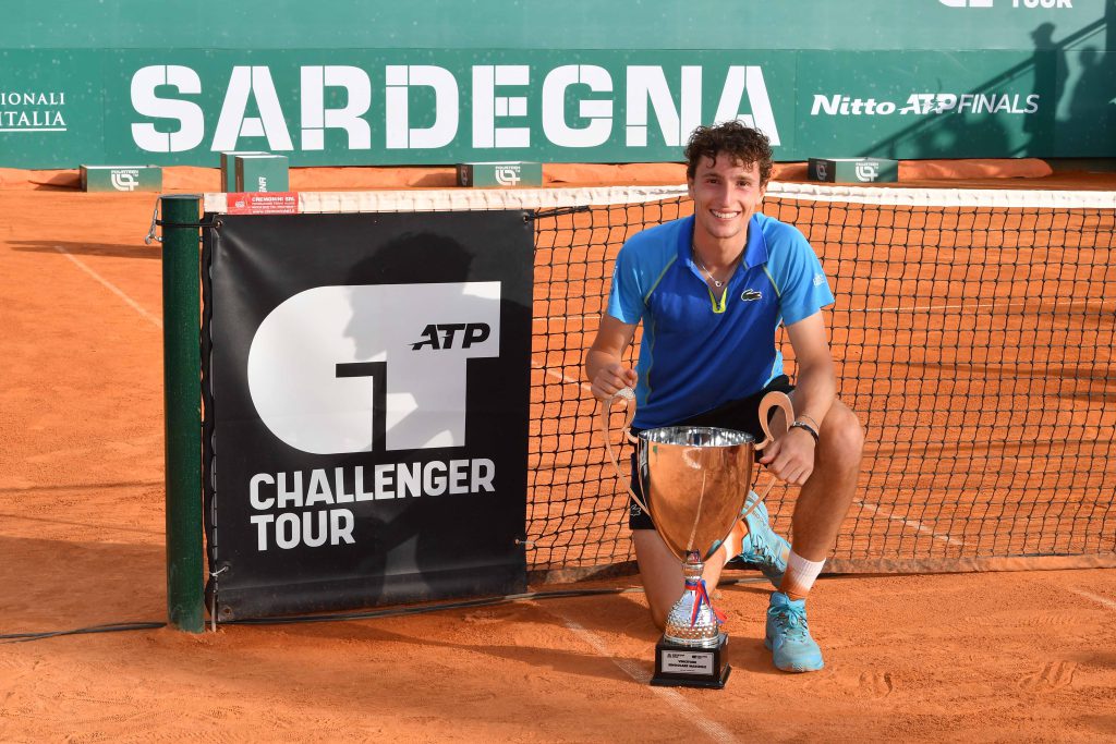 Humbert Ugo (FRA) al Tc Cagliari per il Challenger ATP 175 (credit: Foto Francesco Panunzio) 07.05.2023