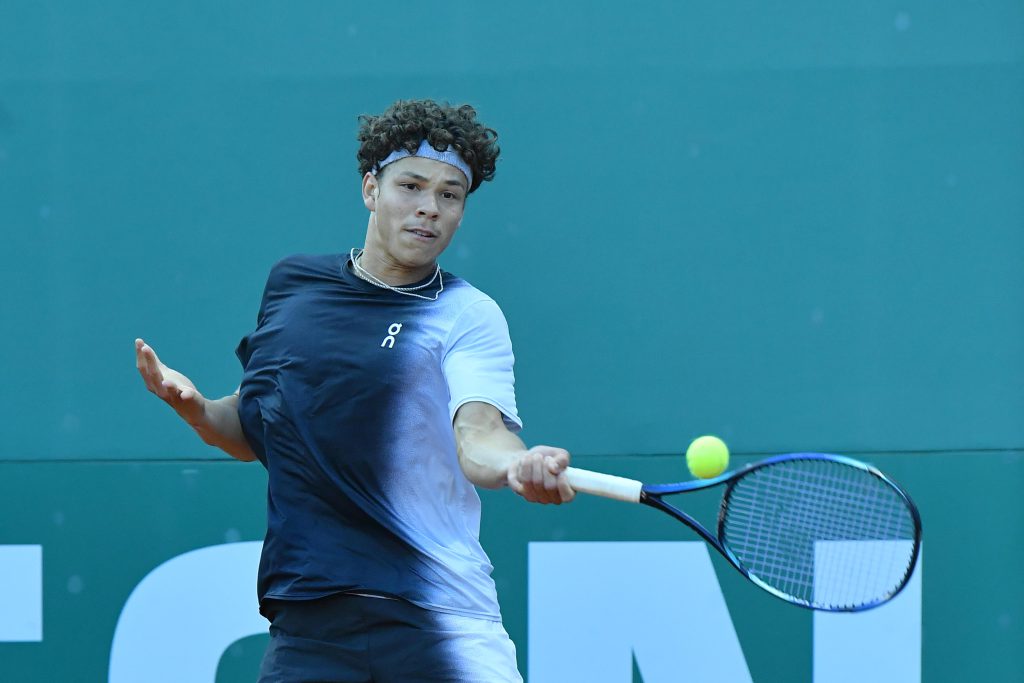 Ben Shelton al Tc Cagliari per il Challenger ATP 175 (credit: Foto Francesco Panunzio) 04.05.2023