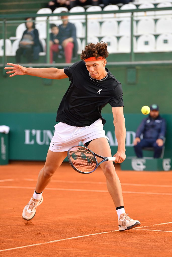 Ben Shelton (USA) al Tc Cagliari per il Challenger ATP 175 (credit: Foto Francesco Panunzio) 06.05.2023