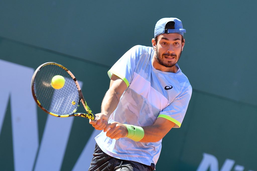 Giulio Zeppieri al Tc Cagliari per il Challenger ATP 175 (credit: Foto Francesco Panunzio) 04.05.2023