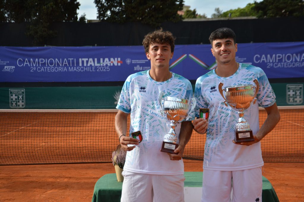 Vincitori doppio: Perfetti - Miceli Campionati italiani 2° categoria 2025 Tc Cagliari 03.10.2025 (credit Tennisweb.it)