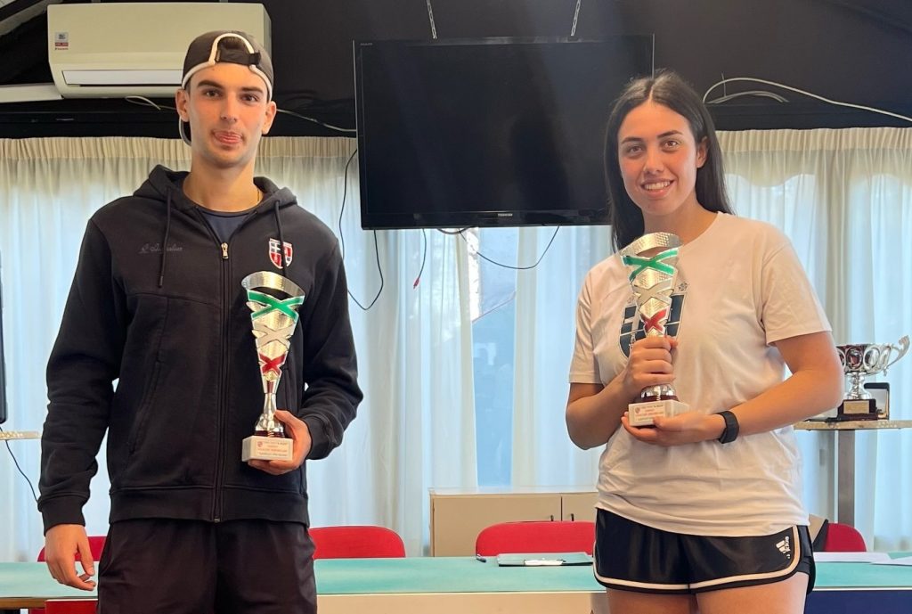 Matteo Mura e Carolina Cicu vincitori Open Vanacore Torres Tennis Sassari 2026 (credit foto Facebook Torres Tennis)