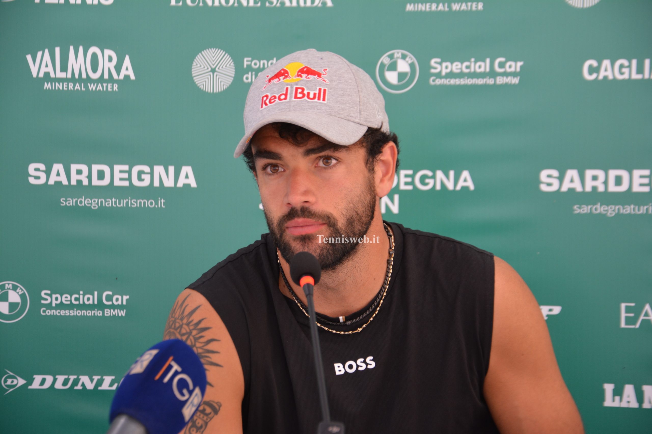 Matteo Berrettini in conferenza stampa a Cagliari per ATP175 ( 27.04.2026 credit Tennisweb.it)